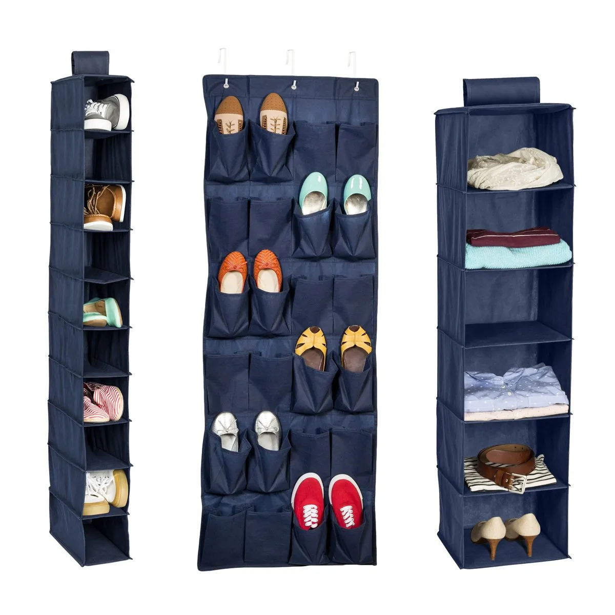 3-Piece Closet Organization Kit, Navy