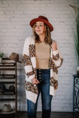 Be Happy Stripe Fuzzy Cardigan