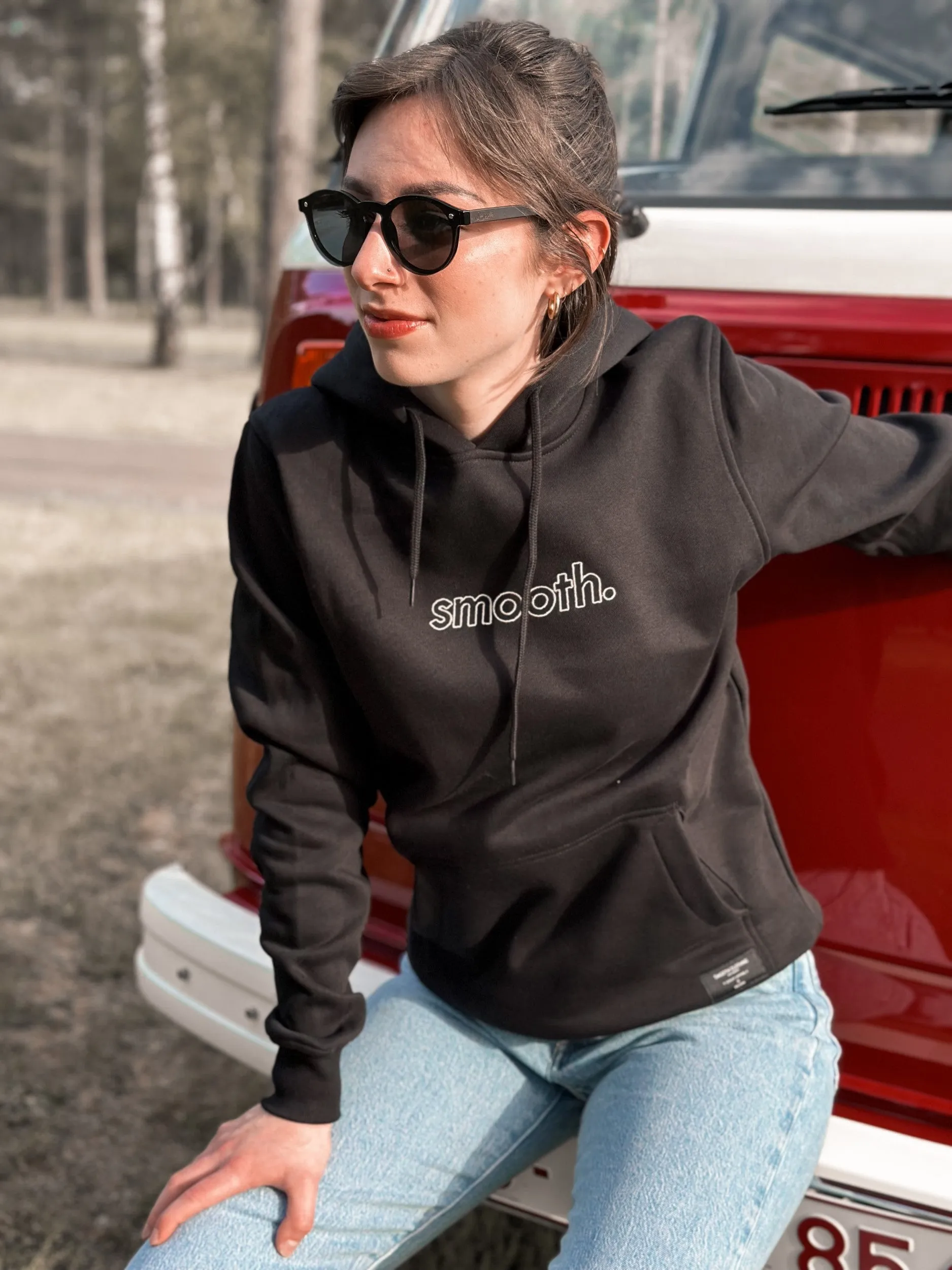 Black Hoodie / Outlined Sand Women