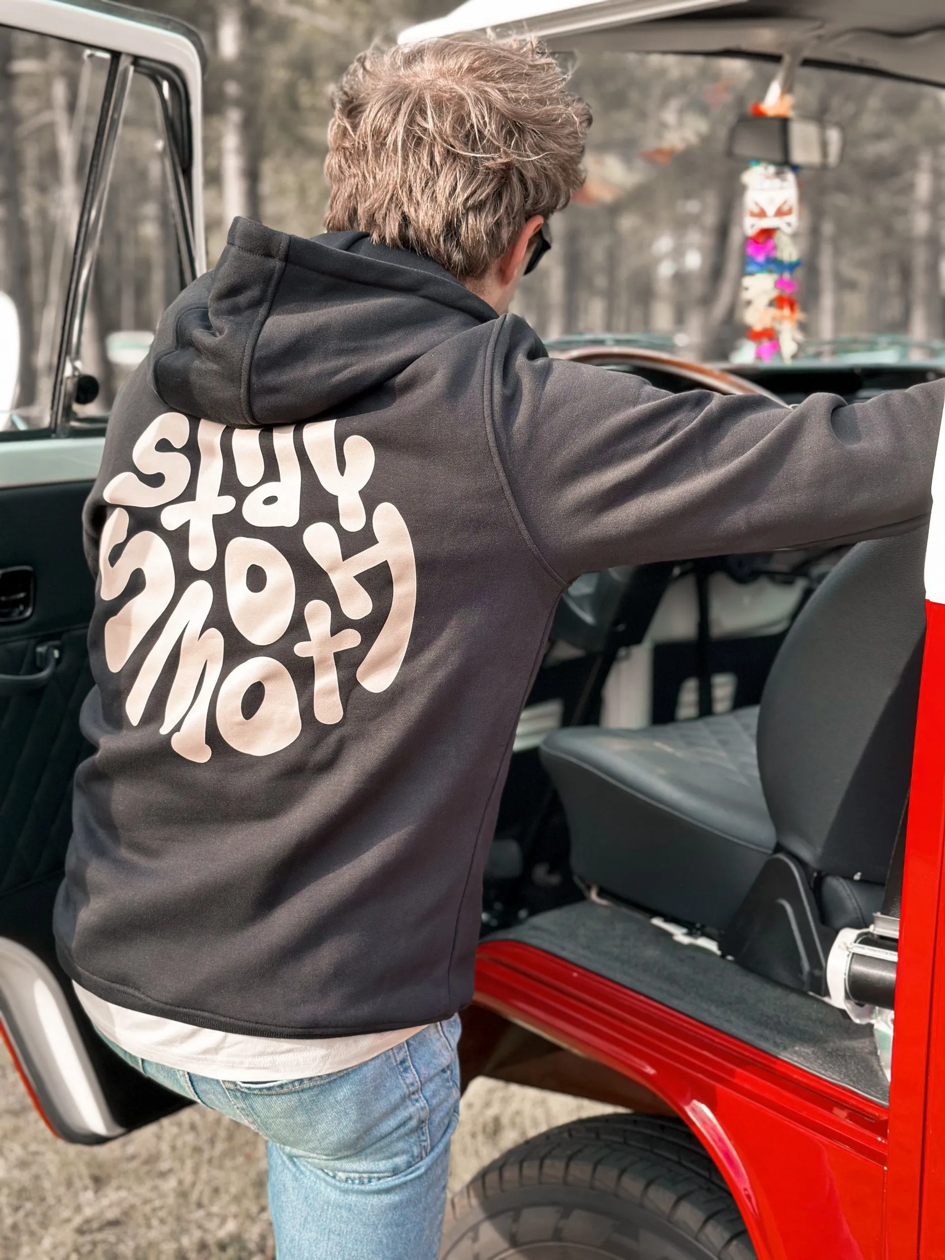 Black Hoodie / Stay Smooth Sand Front Back Men