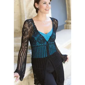 Black long crochet  cardigan long sleeves