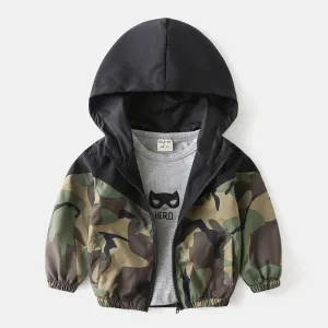Boys Camouflage Hooded Long Sleeves Jackets Wholesale Toddler Boy Clothing