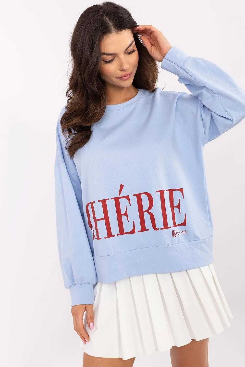 Chic Comfort Long-Sleeve Blouse – Soft Cotton Blend with Trendy Statement Detail