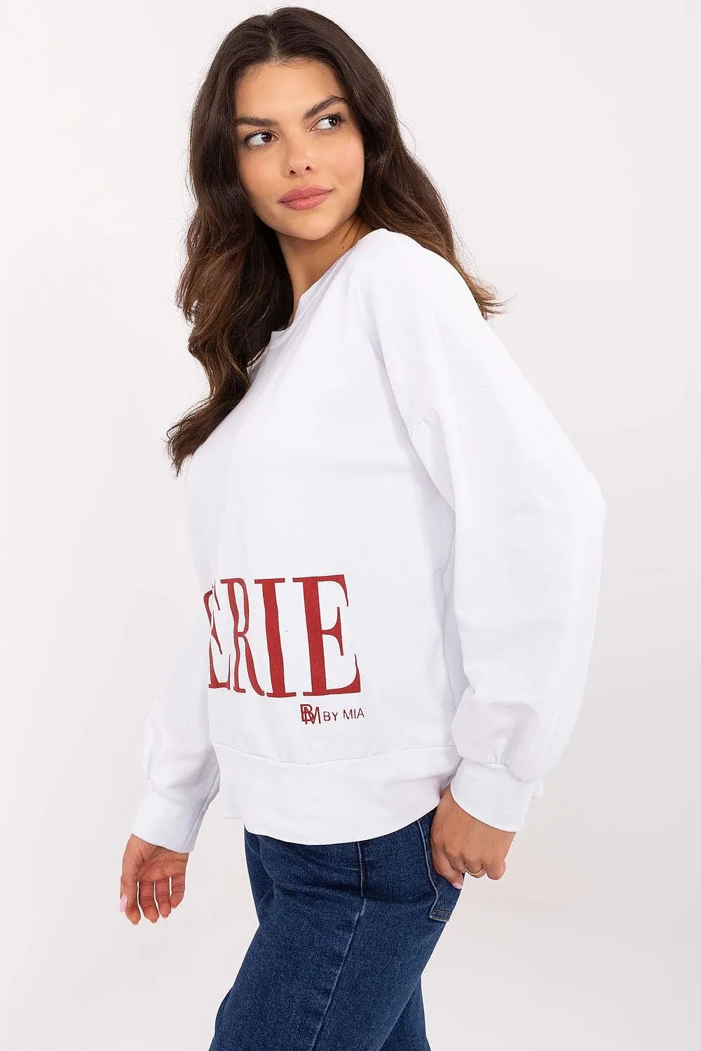 Chic Comfort Long-Sleeve Blouse – Soft Cotton Blend with Trendy Statement Detail