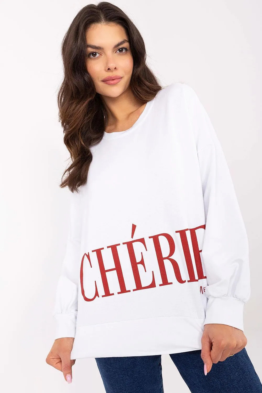 Chic Comfort Long-Sleeve Blouse – Soft Cotton Blend with Trendy Statement Detail