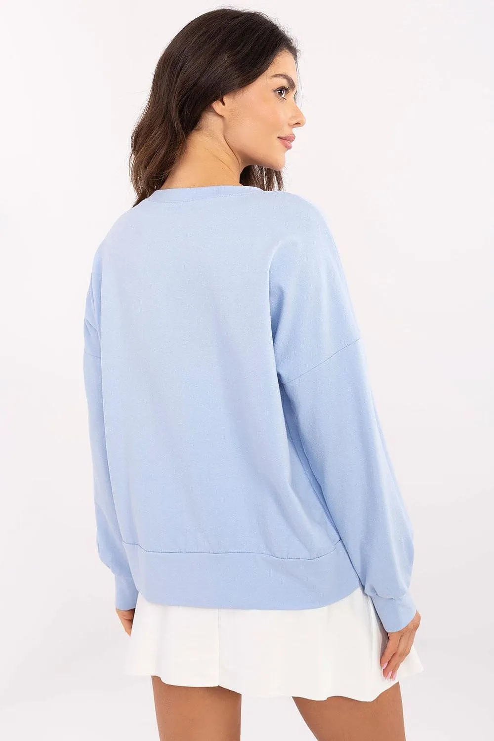 Chic Comfort Long-Sleeve Blouse – Soft Cotton Blend with Trendy Statement Detail