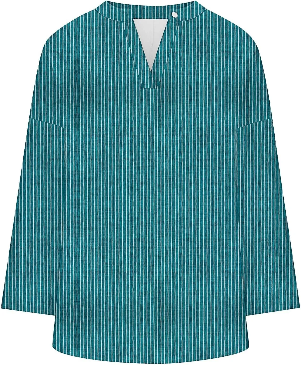 Cotton Linen Henley Tops Women Dressy Long Sleeve Vneck Hide Belly Longline Tshirts Plain Cotton Tunic Tee Shirts
