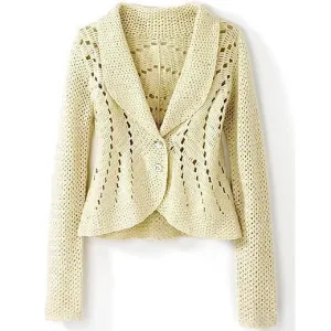 Cream crochet  cardigan long sleeves