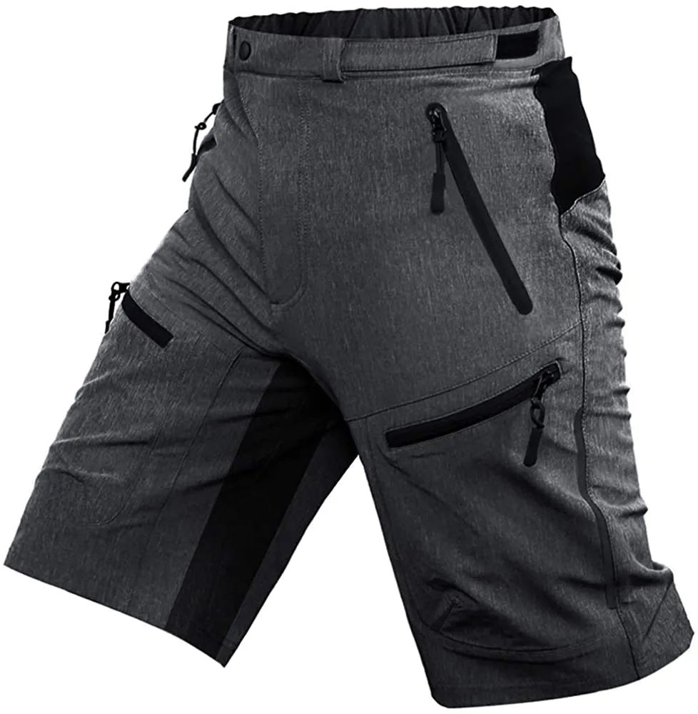 Cycorld Mens Mountain Biking Shorts Bike Shorts Loose Fit Cycling Baggy Lightweight Pants with Zip Pockets