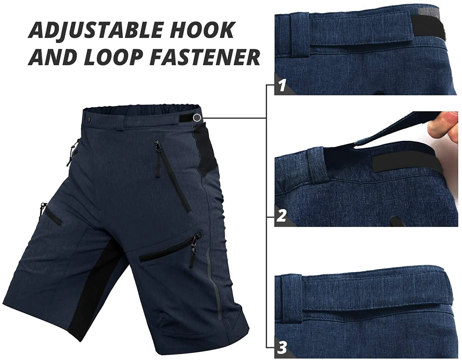 Cycorld Mens Mountain Biking Shorts Bike Shorts Loose Fit Cycling Baggy Lightweight Pants with Zip Pockets