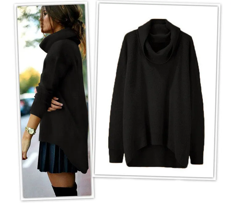 Fashion Irregular Turtleneck Sweater