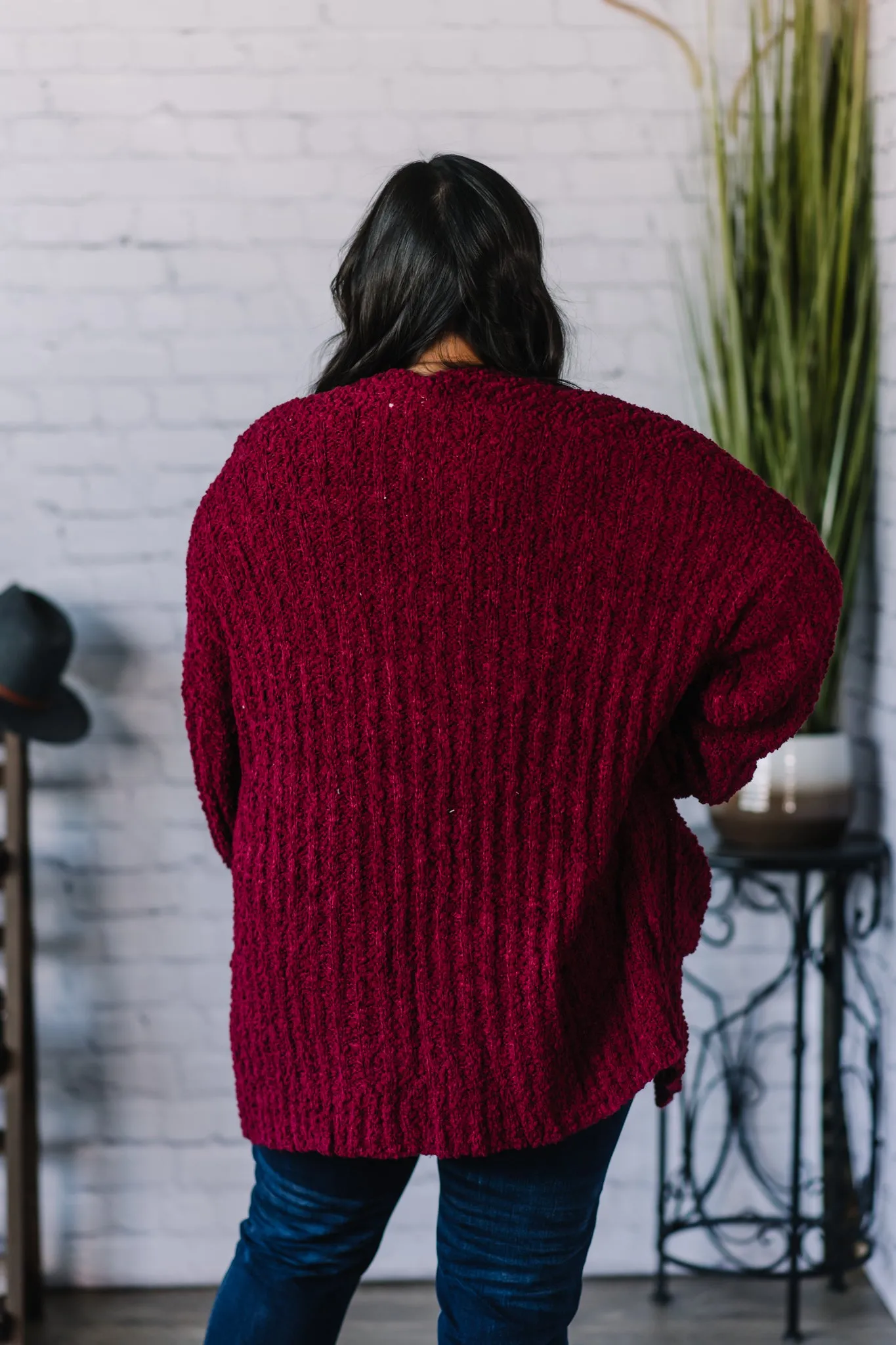 Felt Cute Heavy Popcorn Knit Cardigan