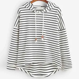 Gestreepte Casual Hoodie