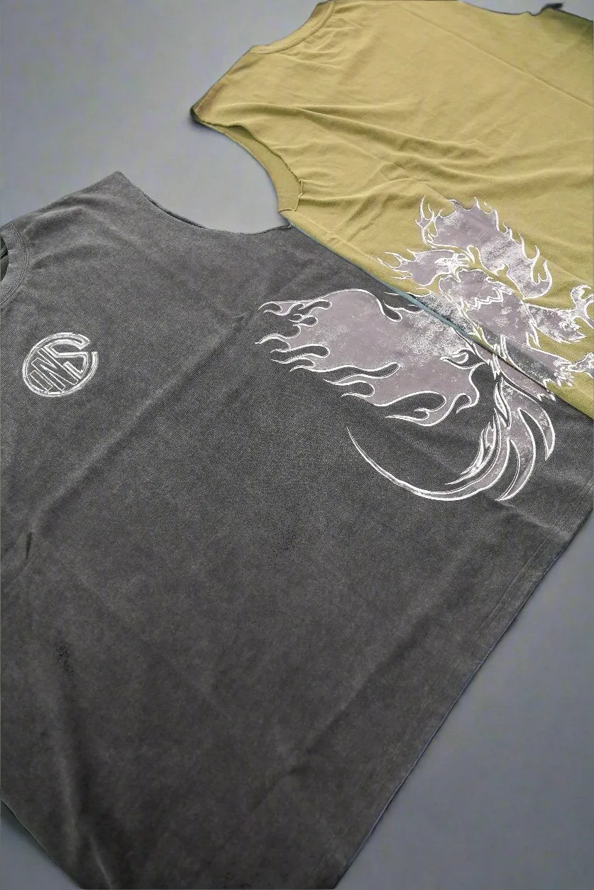 Gunmetal Gray Rising Phoenix Cutoff