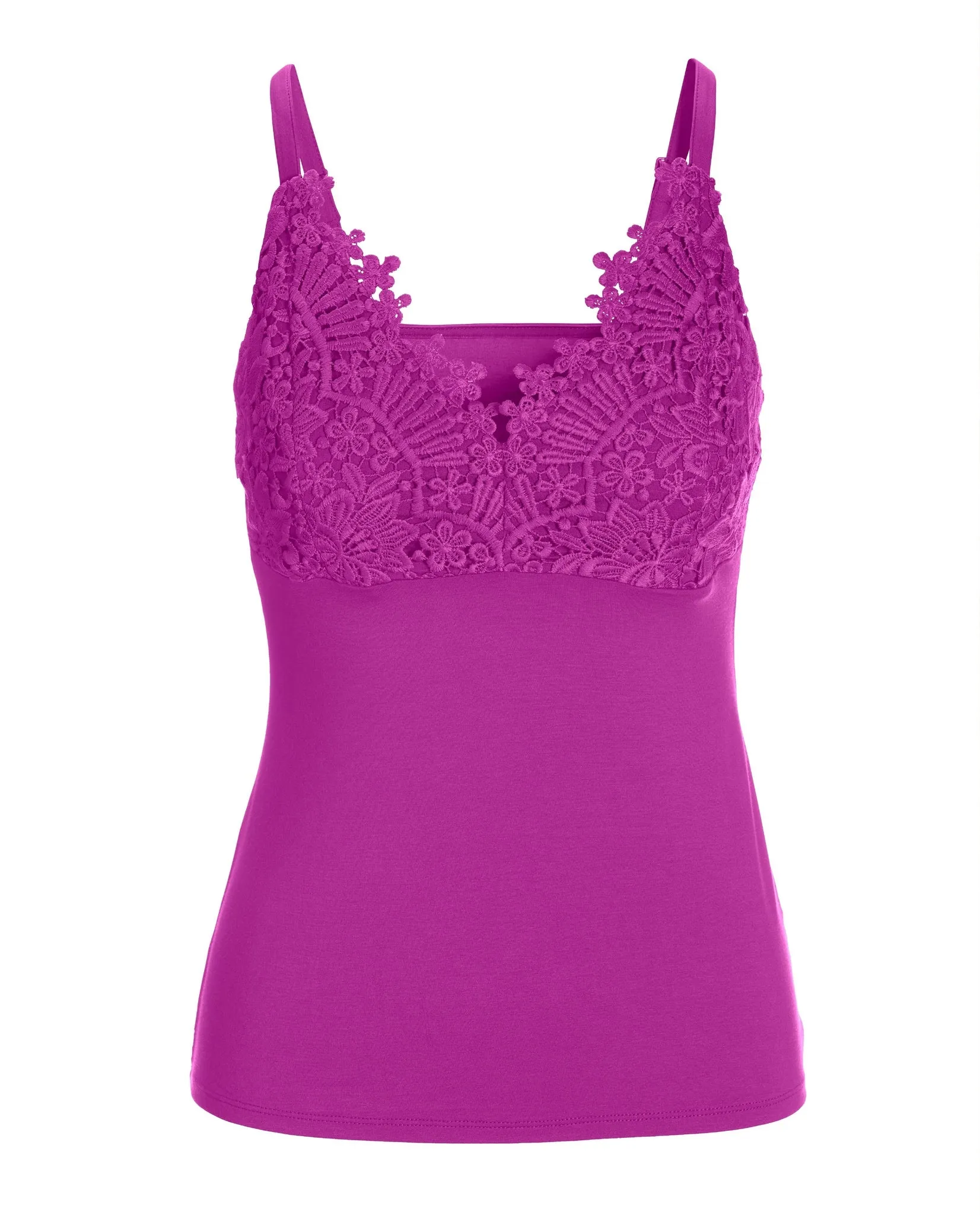 Lace Trim Cami Vivid Viola