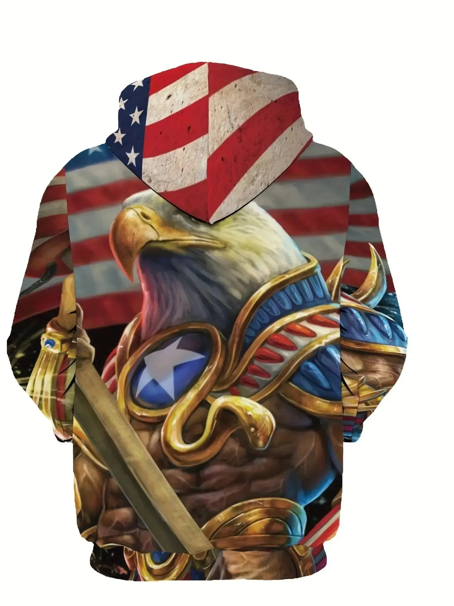 Men's Novelty Eagle Graphic Hoodie, Hooded Sweatshirt, Pullover Hip Hop Fashion Hoodie For Men