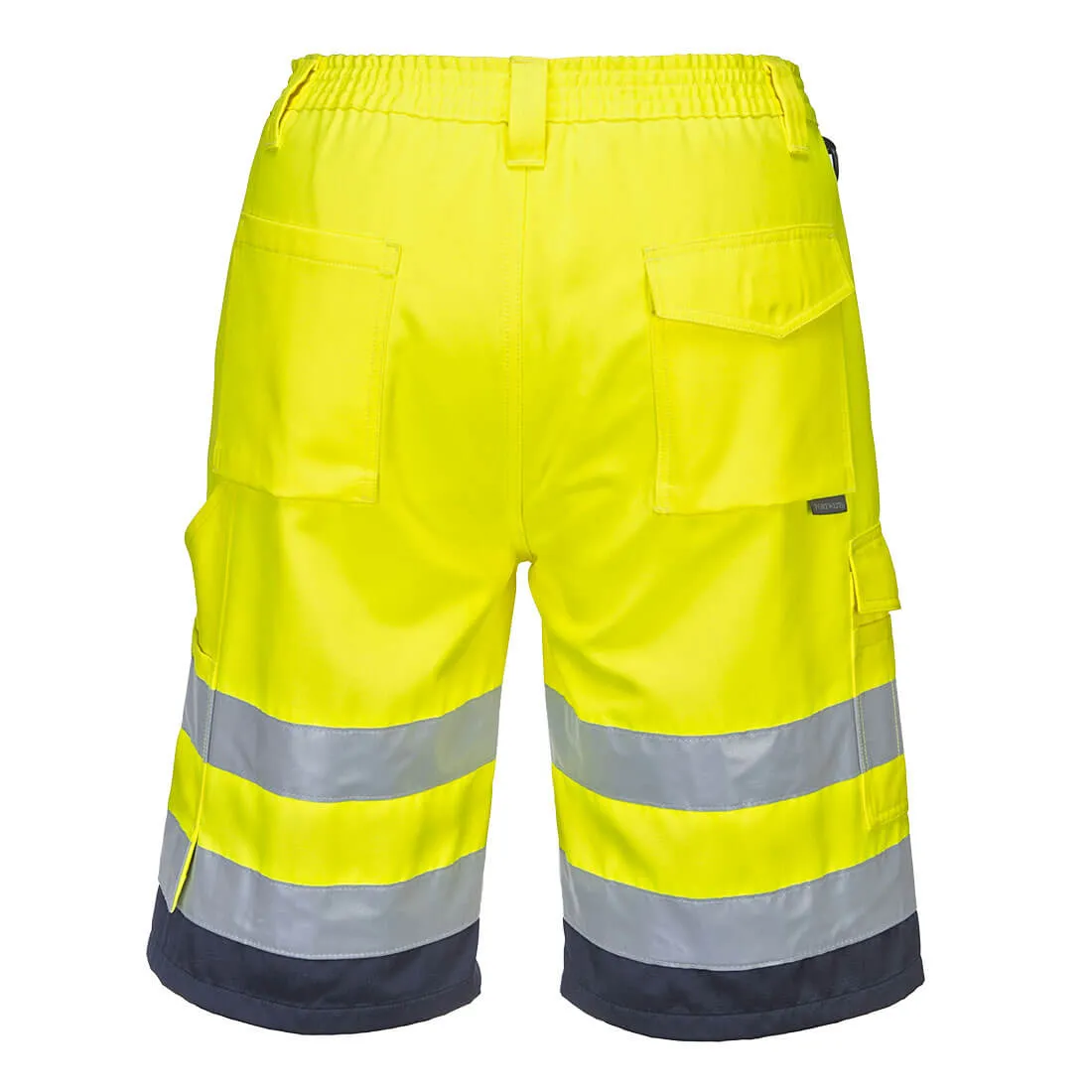 Portwest L043 Hi-Vis Lightweight Polycotton Shorts Yellow/Navy