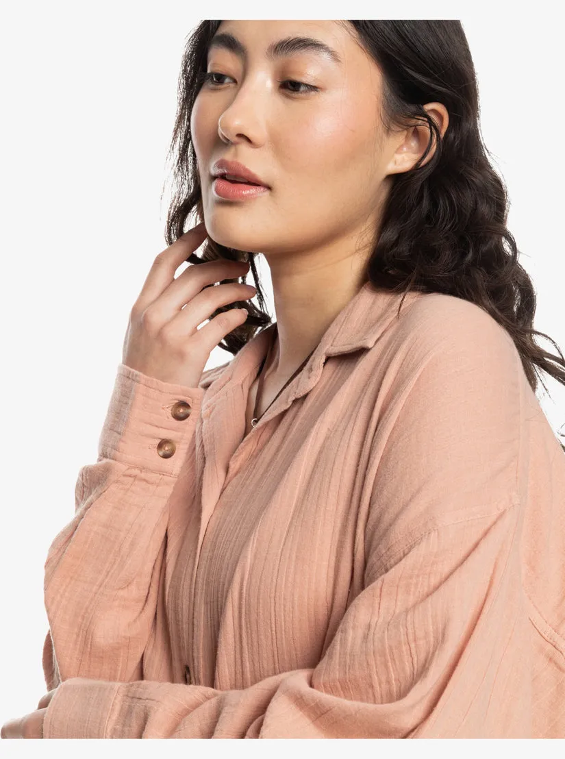 Roxy Morning Time L/S Shirt-Cafe Creme