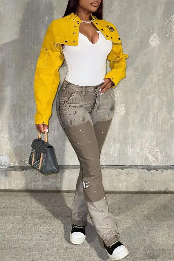 Stylish Figure Graphic Light Washed Jeans