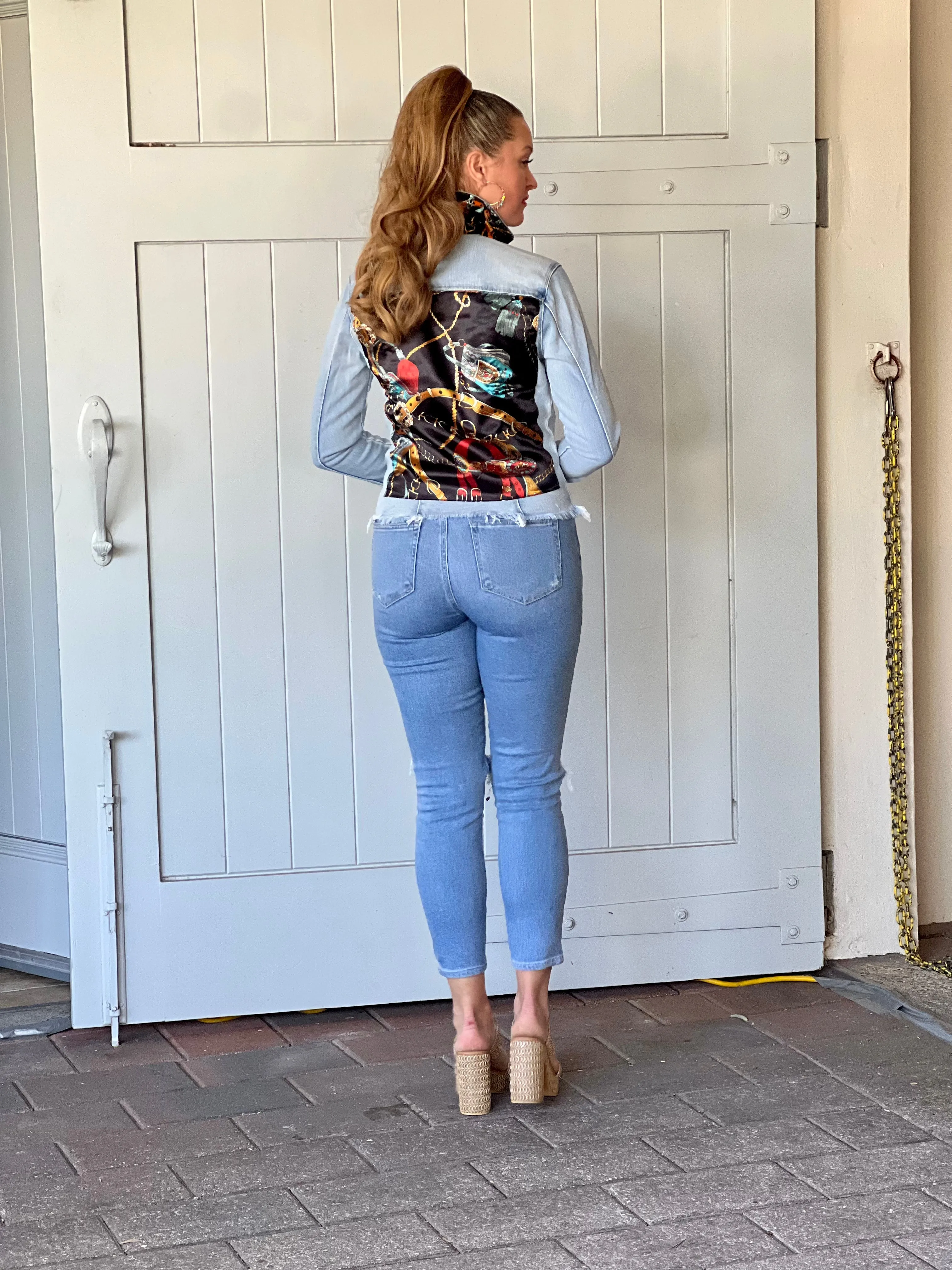 The Light Denim Jacket / Black Colorful