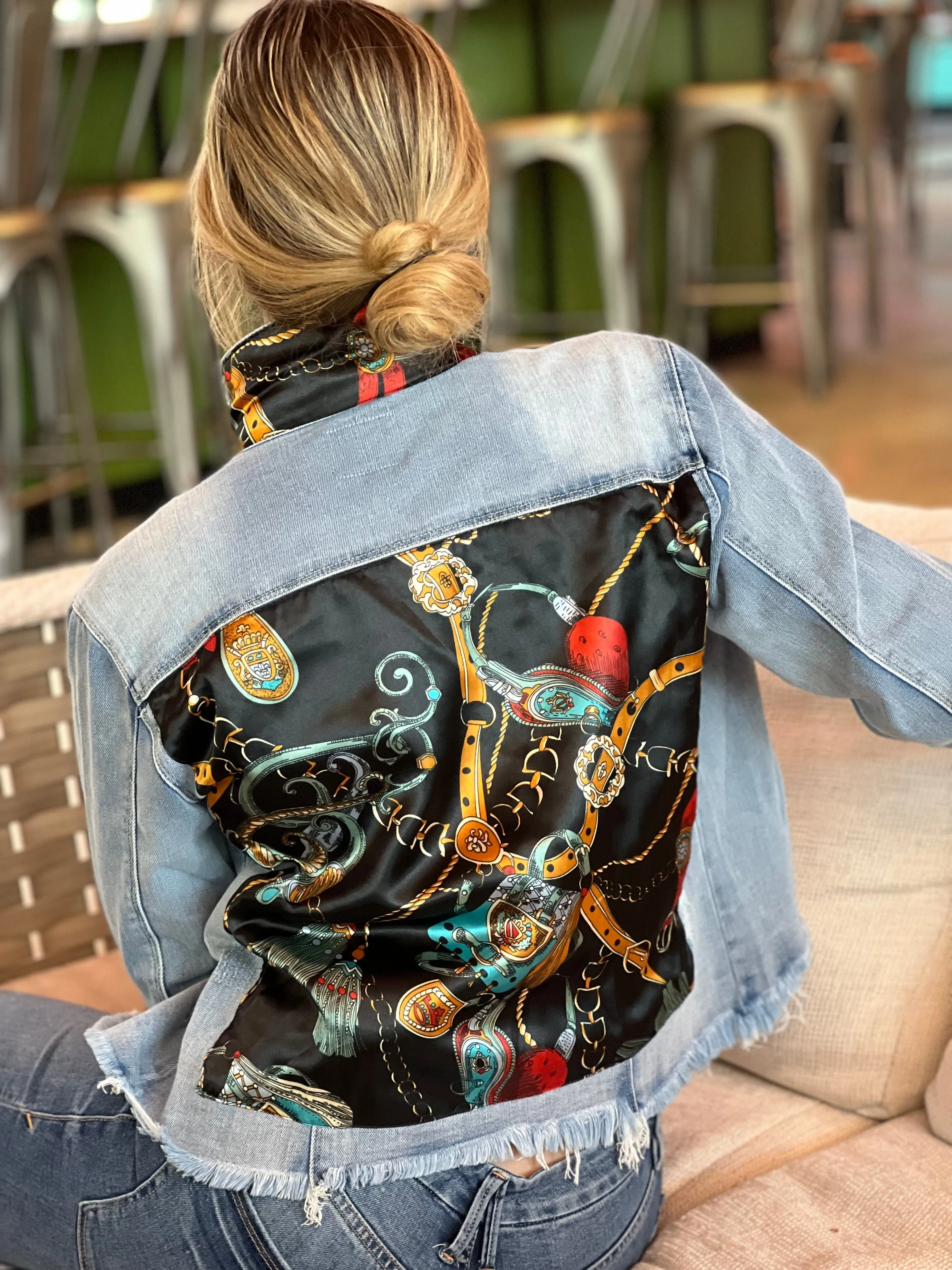 The Light Denim Jacket / Black Colorful