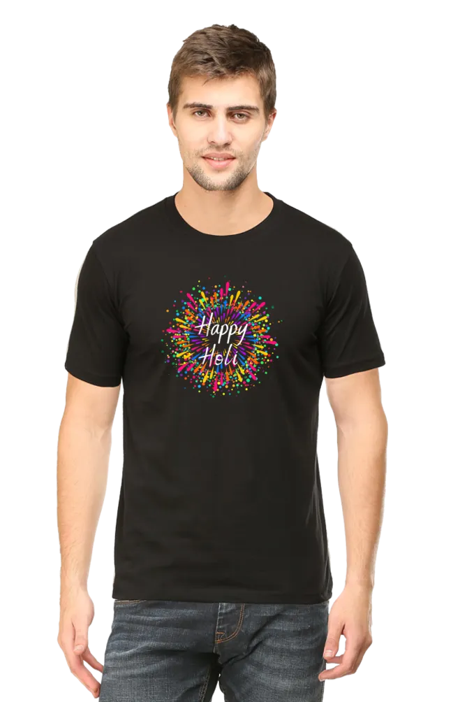 Unisex Half Sleeves T-Shirt - Happy Holi 1
