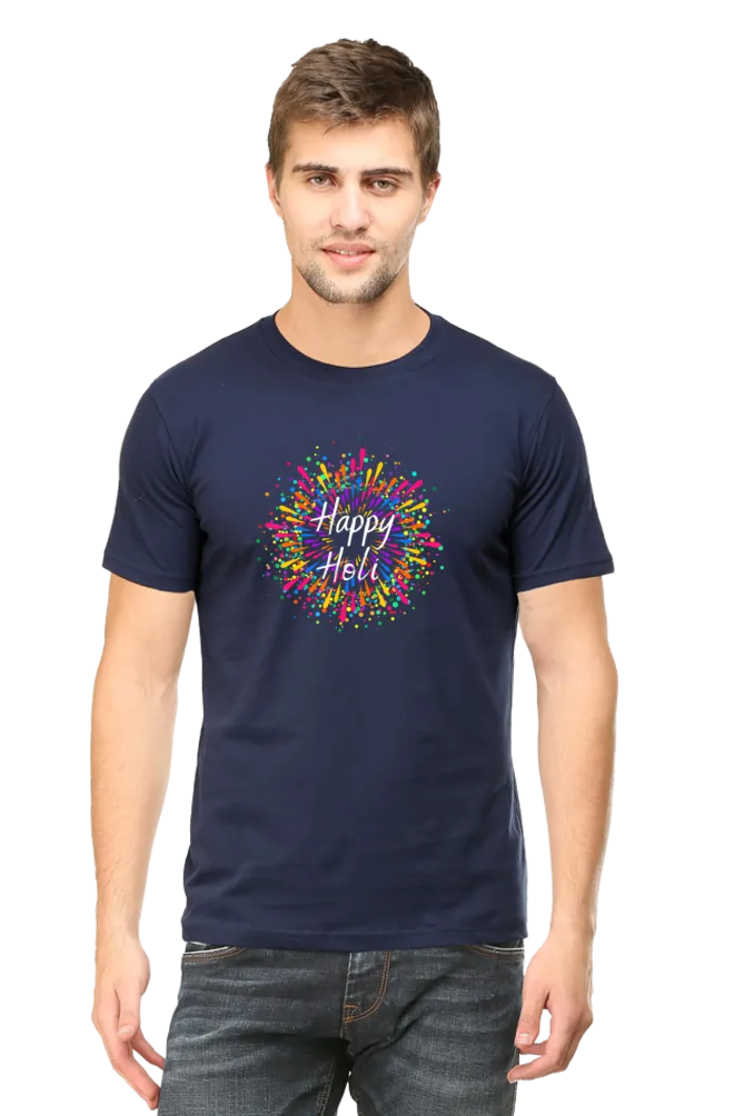 Unisex Half Sleeves T-Shirt - Happy Holi 1