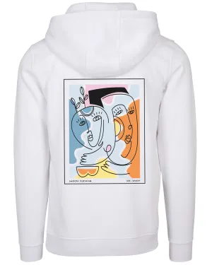 White Hoodie / Art Front Back Women
