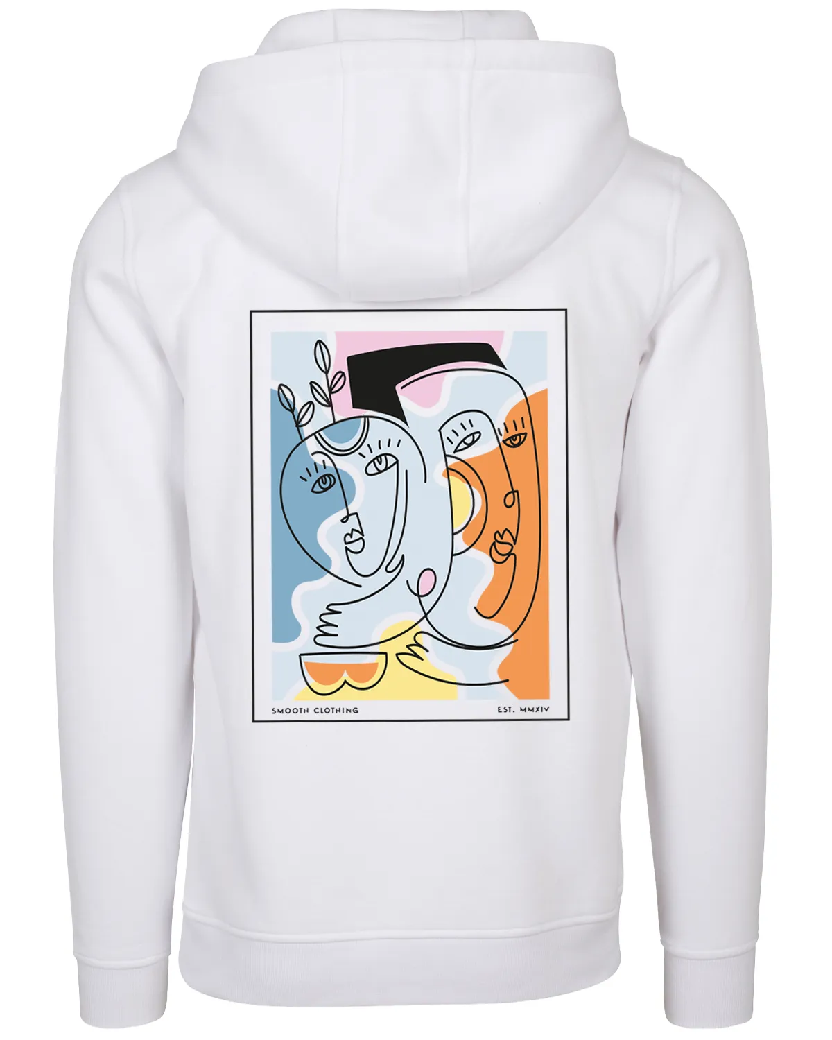 White Hoodie / Art Front Back Women