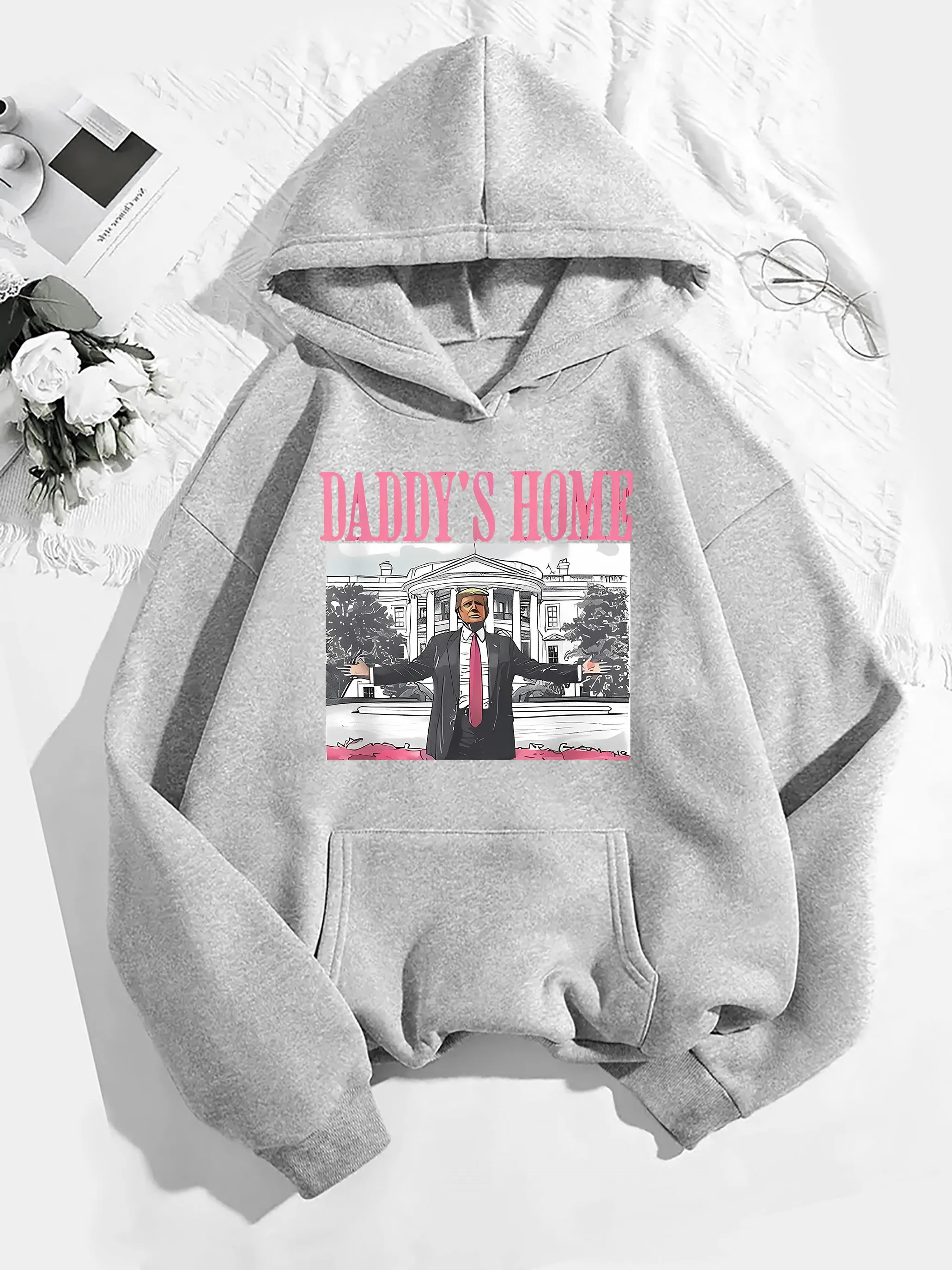 Womens Trendy Graphic Hoodie with Stylish Letter Print