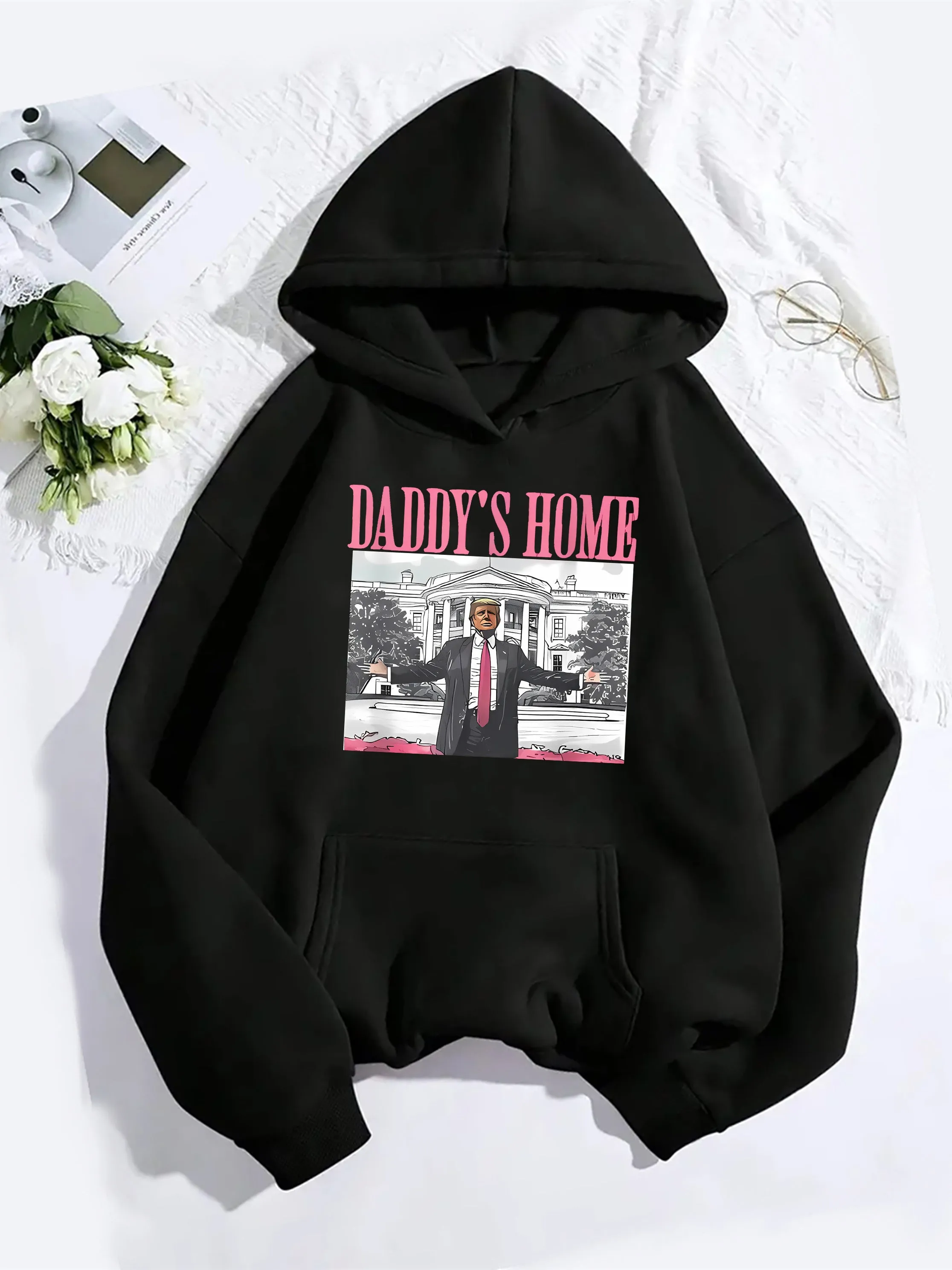 Womens Trendy Graphic Hoodie with Stylish Letter Print