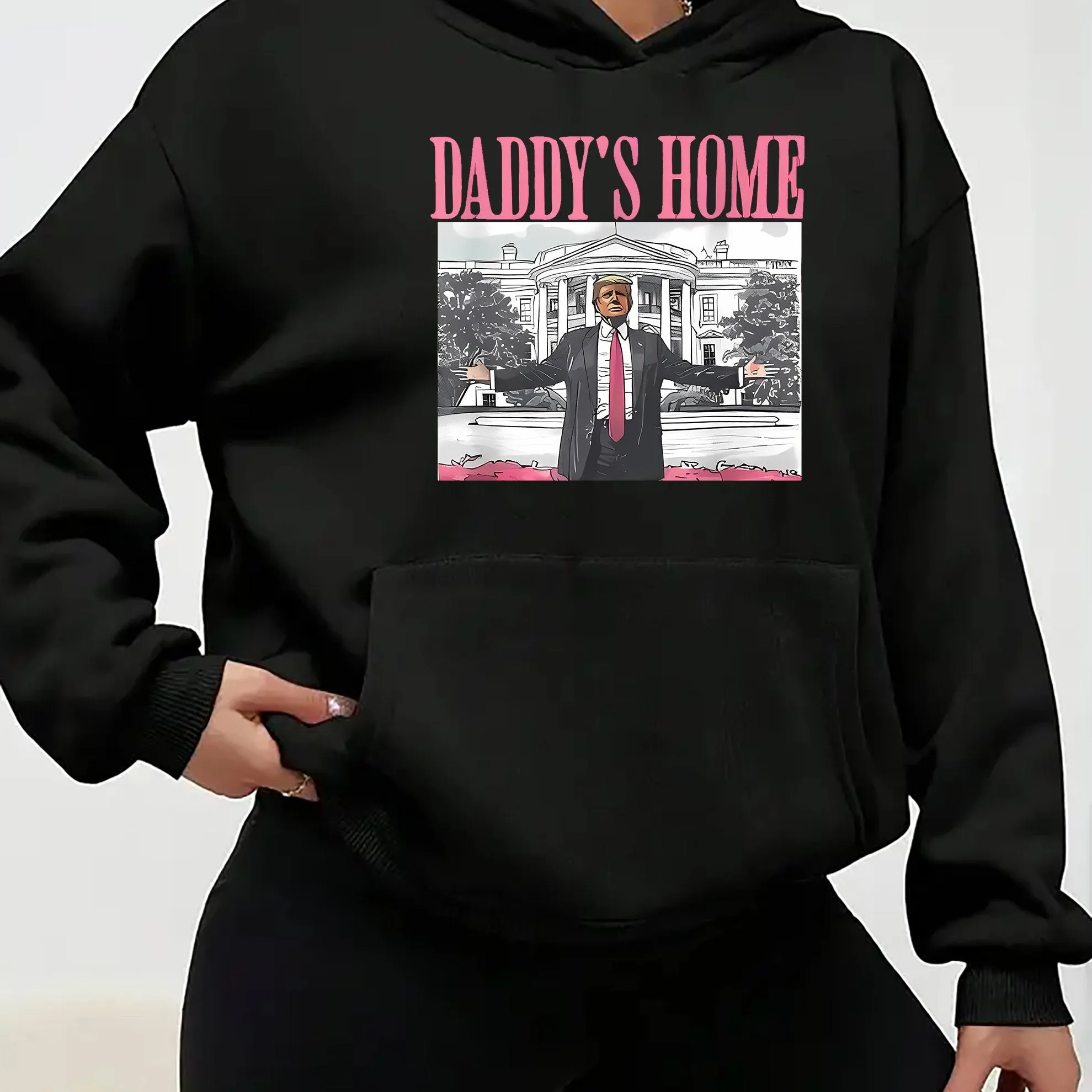 Womens Trendy Graphic Hoodie with Stylish Letter Print