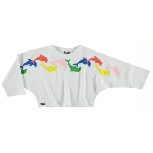 Yporque Dolphins Cropped Girls Sweatshirt